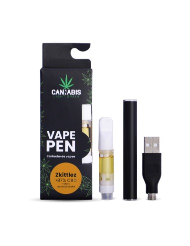 CBD Vape Pen + Cartucho CBD Zkittlez 85% Cannabinoides