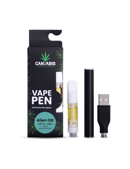 CBD Vape Pen + Cartucho CBD Alien OG 85% Cannabinoides